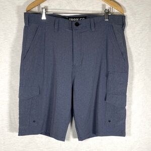 Iron Co. Men's 36 (38 Actual) Blue Cargo Shorts Lightweight